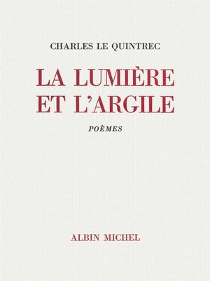 cover image of La Lumière et l'Argile